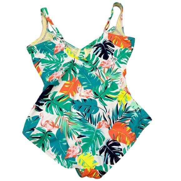 Miraclesuit Womens Tropical Print One-Piece Swimsuit Size 14 Polyester & Elastan - Picture 3 of 5